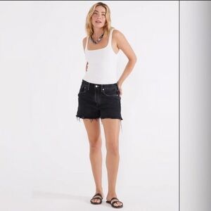 Etica Black Jean Shorts